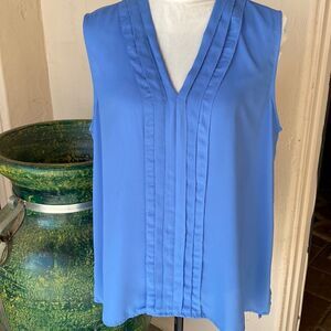 Slate blue v neck sleeveless lite weight top size large